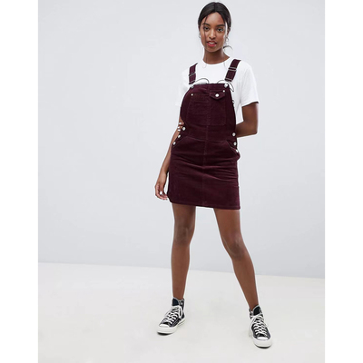 ASO*S高筒灯芯绒工装背带裙