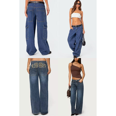 多款直筒宽松阔腿牛仔裤