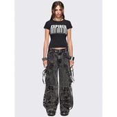 牛仔裤 2425 ga重磅质感绑带低腰直筒宽松阔腿工装 外贸原单Min