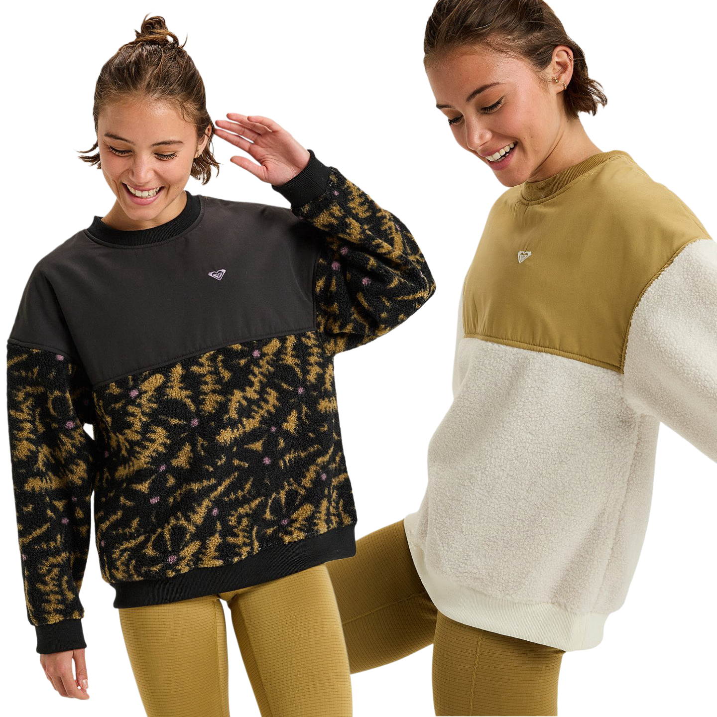 拼接运动抓绒卫衣衫两色