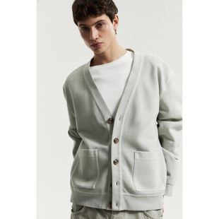 长袖 纯色简约单排扣宽松百搭开衫 卫衣外套1746 E男款 外贸原单LIM