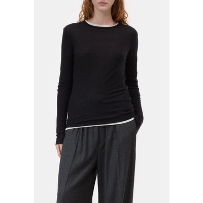 外贸原单MAA*G俄单松弛百搭轻薄透气纯色莱赛尔长袖T恤B7 2356