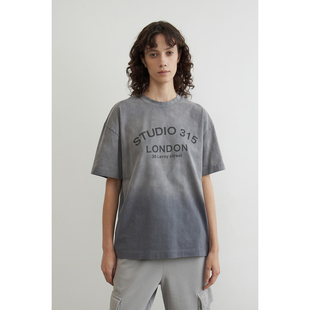 俄罗斯lim出口外贸独特色调字母印花纯棉圆领宽松短袖T恤B8 3752