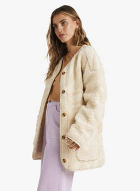 外贸原单Bil*labong晨雾浪绒纽扣外套摇粒绒泰迪熊羊羔绒D 1881