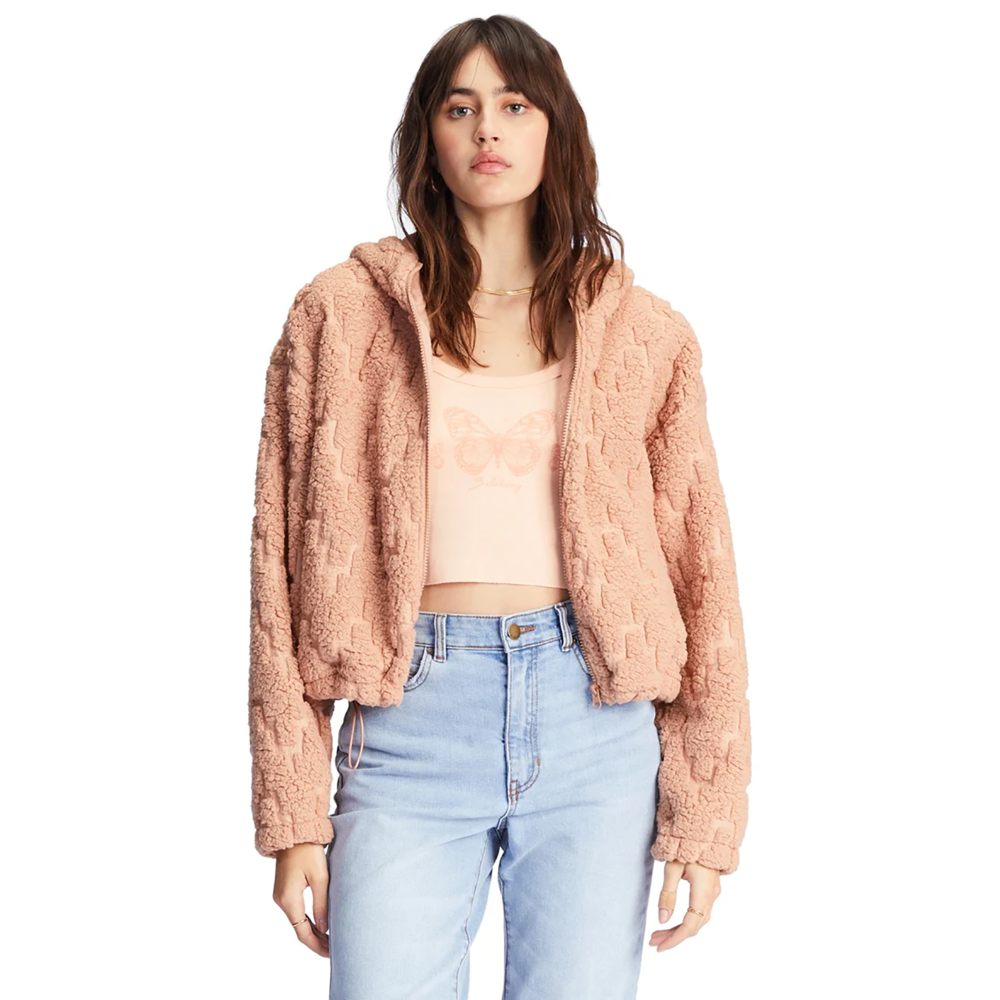 全拉链泰迪熊羊羔绒连帽卫衣