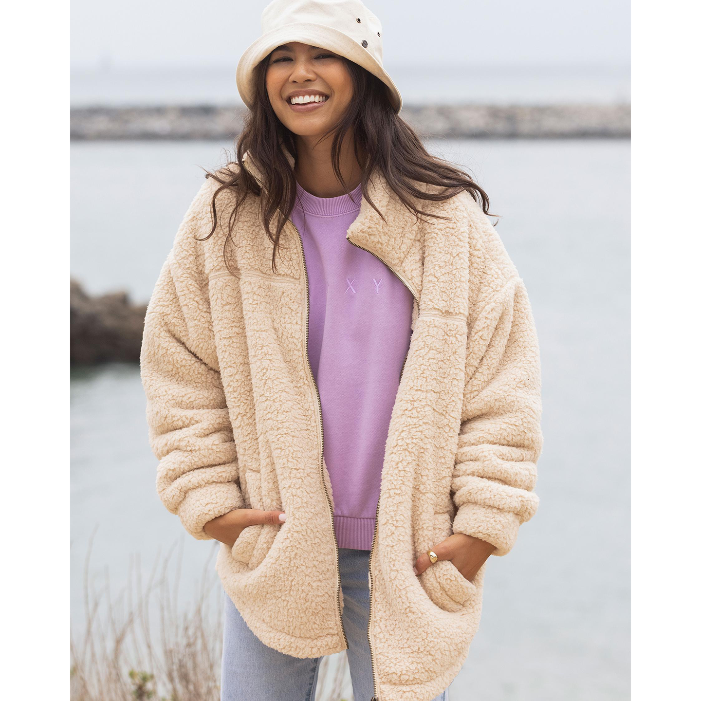 女士周末计划抓绒羊羔绒外套