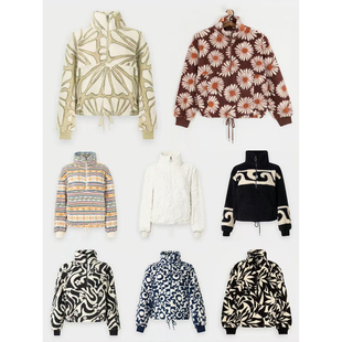 外贸原单Bil*labong 绽放与幽香半拉链套头羊羔绒抓绒卫衣 A 2874