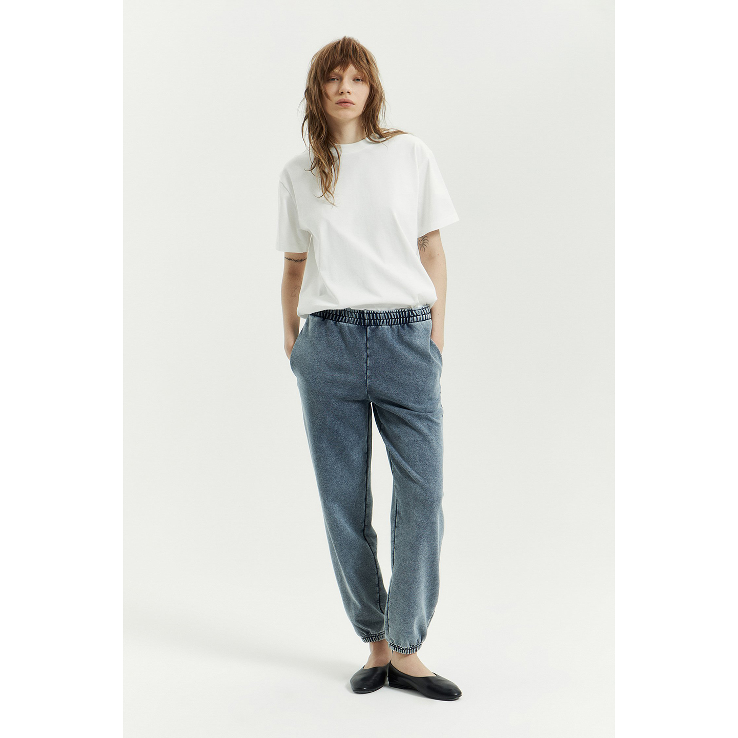 女秋冬扎染毛绒棉质长裤束脚裤