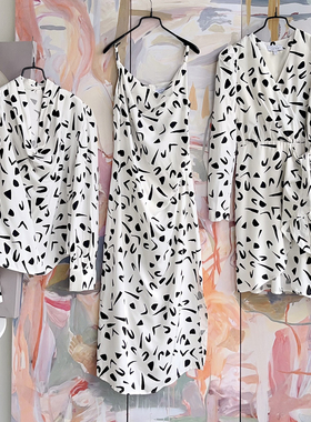 原单 北欧故事& oth*er sto*ries 印花吊带连衣裙 修身显瘦内搭裙