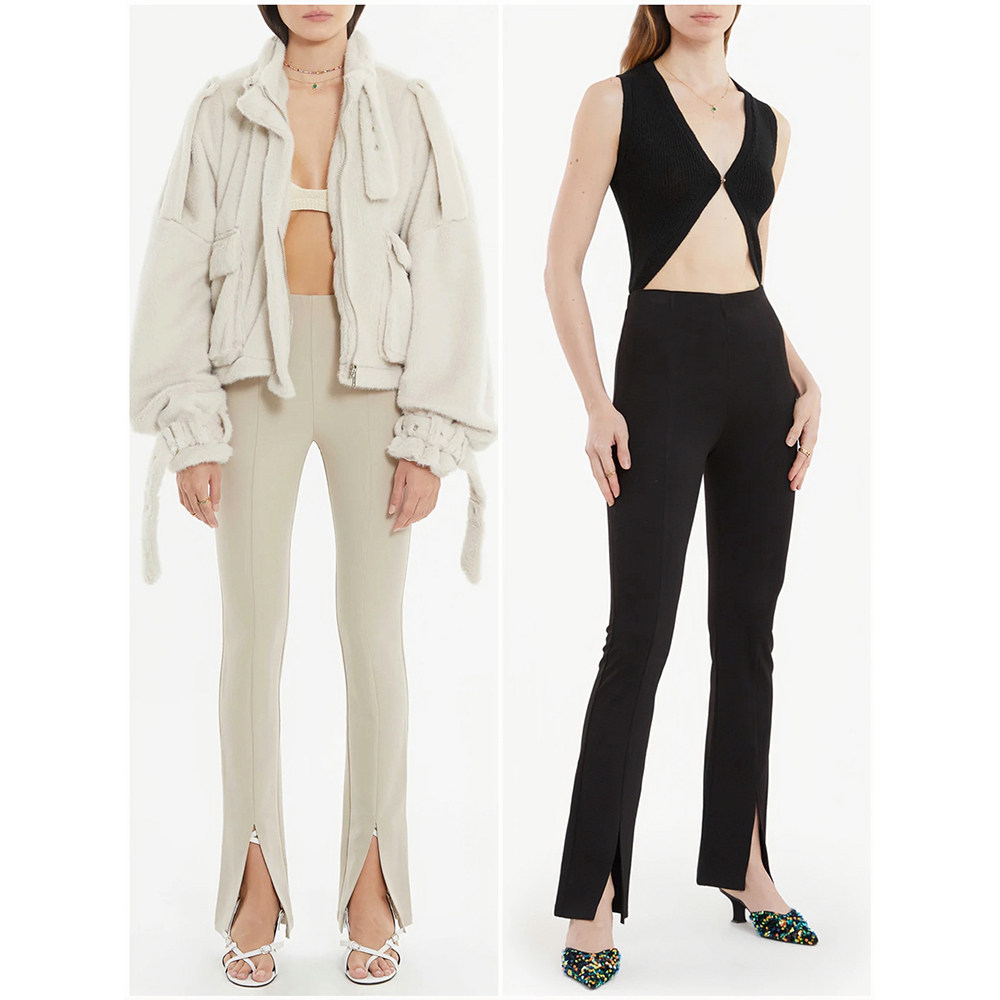 RUV*E微弹修身裤侧拉链