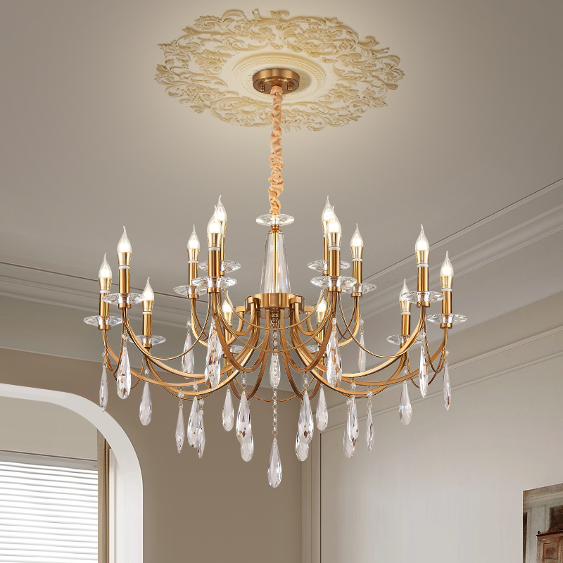 灿丽美式法式客厅餐厅多头吊灯