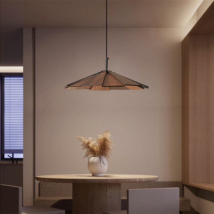 餐厅吊灯vintage中式极简实木民宿复古吧台茶室灯日式侘寂风吊灯