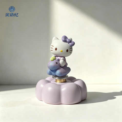 Hellokitty凯蒂猫转转车载摆件 桌面治愈解压旋转装饰景德镇陶瓷