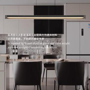 原创轻奢餐厅吊灯高端现代极简岛台吧台长条玻璃设计师一字餐厅灯