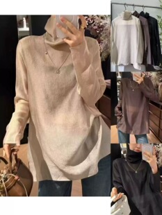 赫美高端2026早春新款高领时尚宽松显瘦简约宽松百搭上衣衬衫女