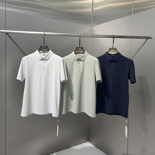 秀而高端2026早春新款男士简约商务休闲百搭翻领短袖T恤上衣8899