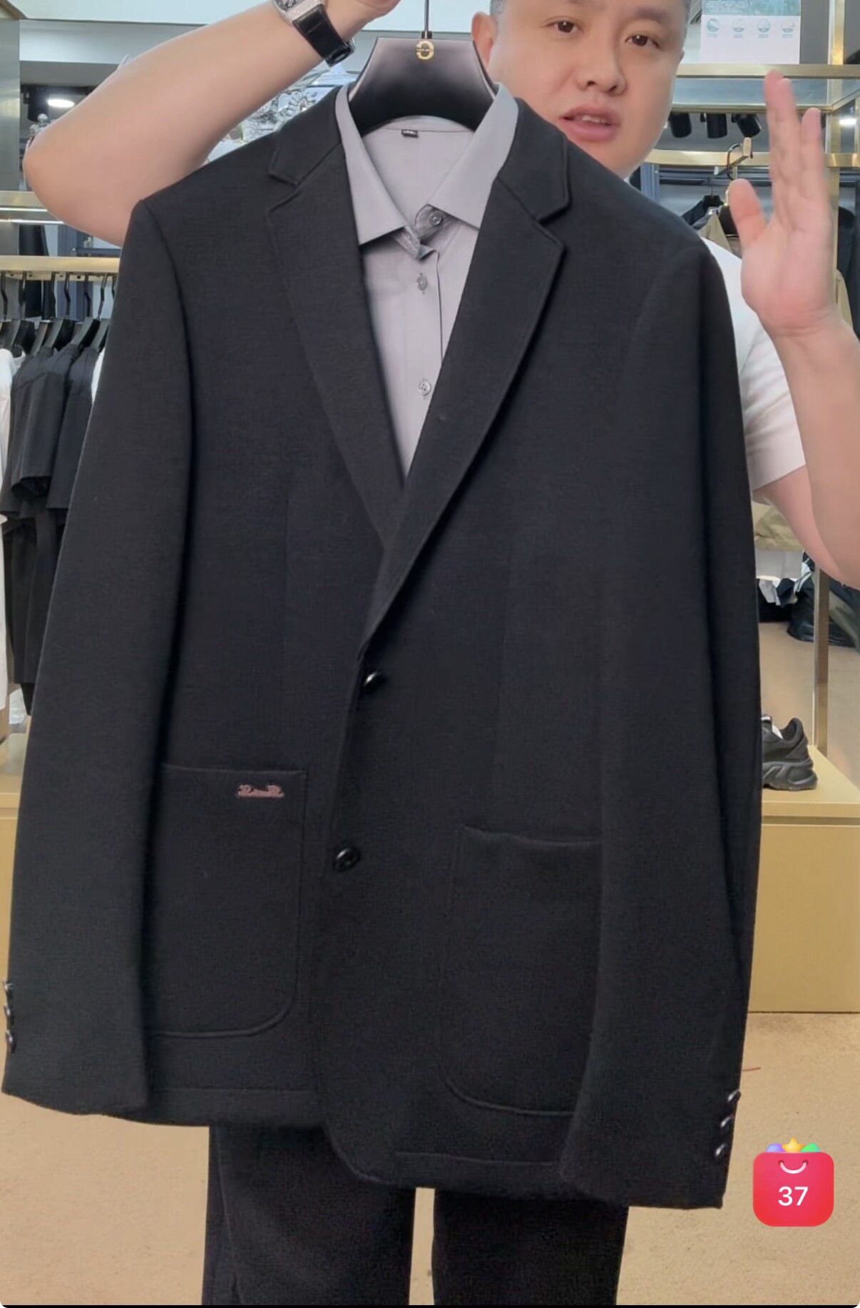 秀而高端2026早春新款男士新休闲商务百搭刺绣修身西装外套上衣男