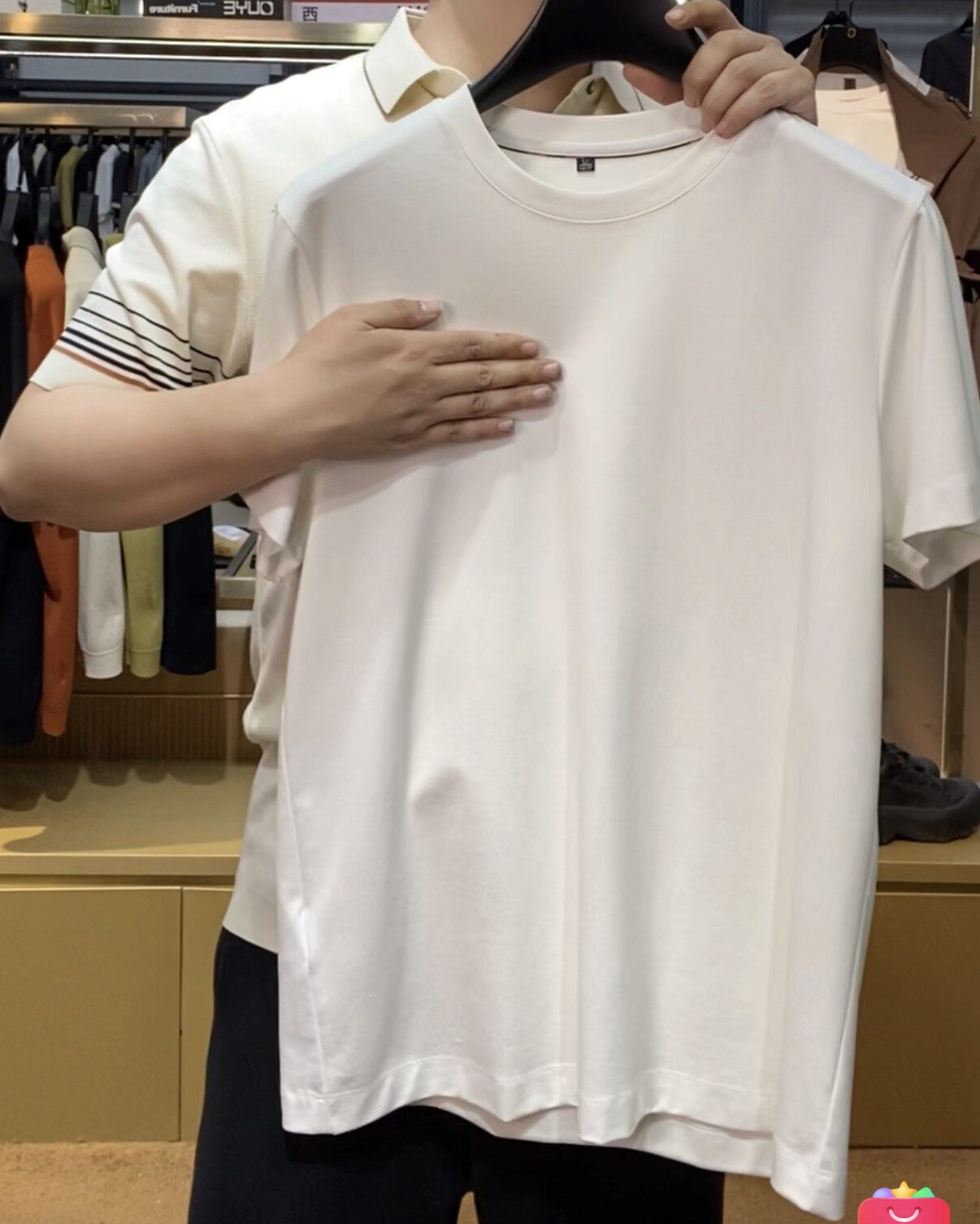 秀而高端2026早春新款男士休闲刺绣时尚百搭圆领短袖T恤上衣25998