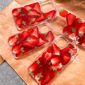 草莓标本手机壳丹东99草莓日系小红书同款 适用苹果15pro三星华为