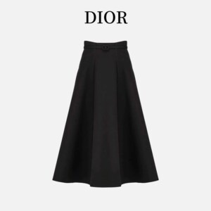 Dior/迪奥 2024夏季新款优雅气质小黑裙法式赫本风中长款半身裙女