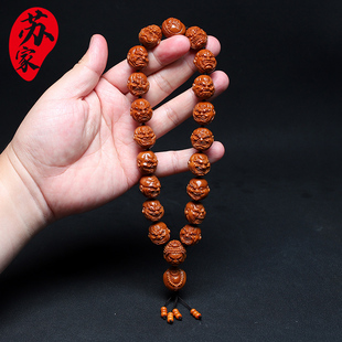 橄榄核手串17小籽恶僧手持精品核雕文玩手把件手工雕刻手链男女款