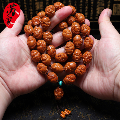 橄榄核手串16小籽36财弥脖挂精品核雕文玩手把件手工雕刻手链男女