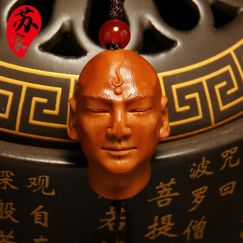 橄榄核单籽 小僧小和尚核雕文玩手工雕刻手把件钥匙扣挂件吊坠