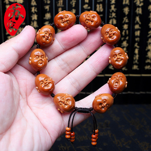 铁核橄榄核手串人生百态笑佛核雕笑脸喜怒哀乐手把件手链男女