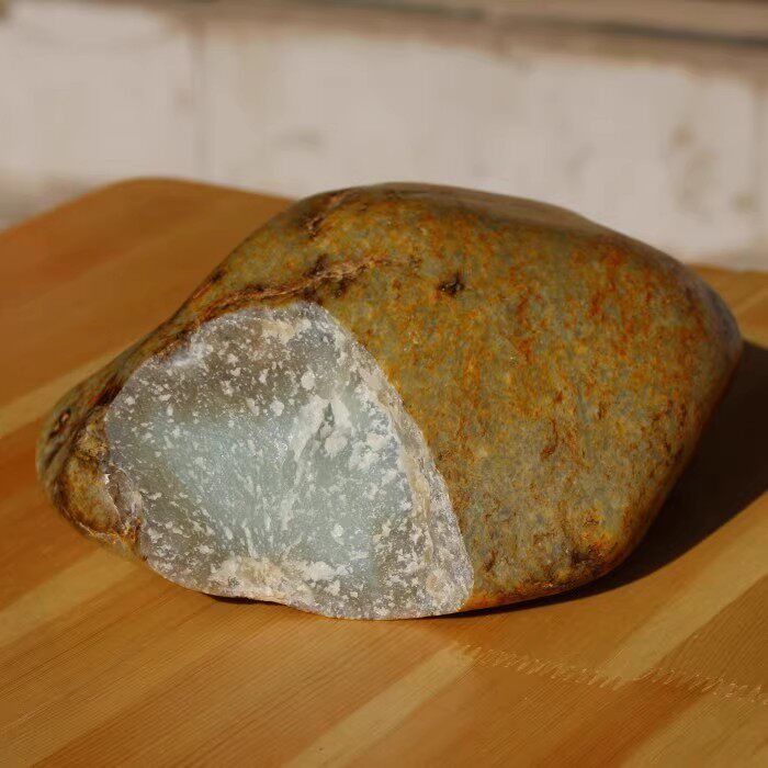 【小胡子玉器】和田玉 籽料 秋梨黄皮 石包玉 密度好 糖皮荔枝白