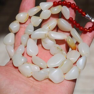 【小胡子玉器】和田玉 籽料 玉龙河 原石 白玉 男款 项链