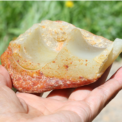 【小胡子玉器】和田玉 密尔岱山料 清代老料头  氧化皮白玉