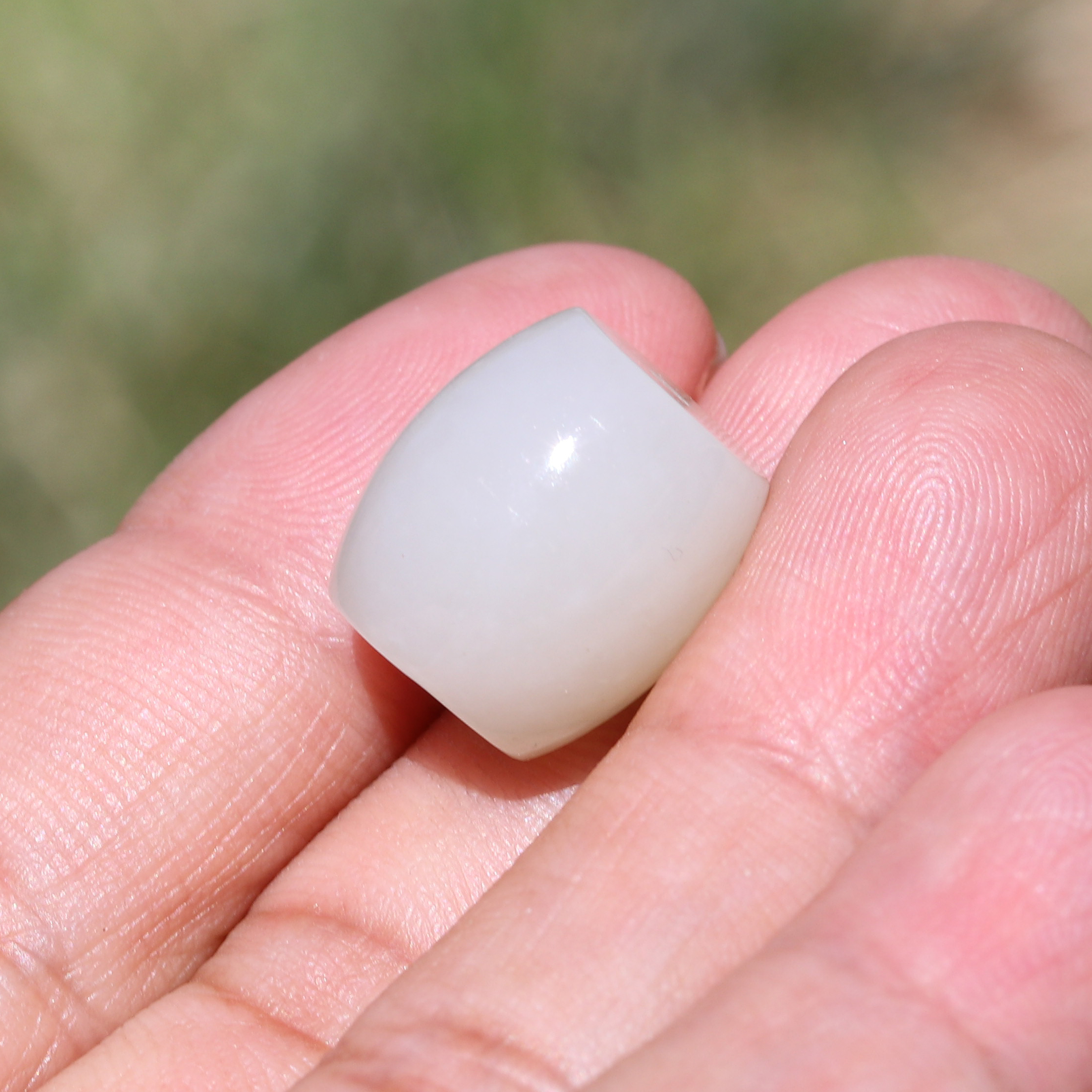 【小胡子玉器】和田玉 籽料 白玉 14mm桶珠