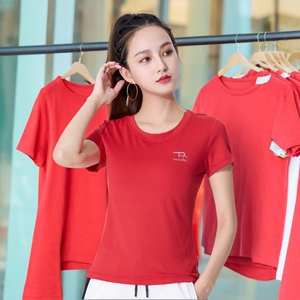 杨丽萍时尚运动上衣速干夏季休闲网格女健身操跑步服团体短袖T恤