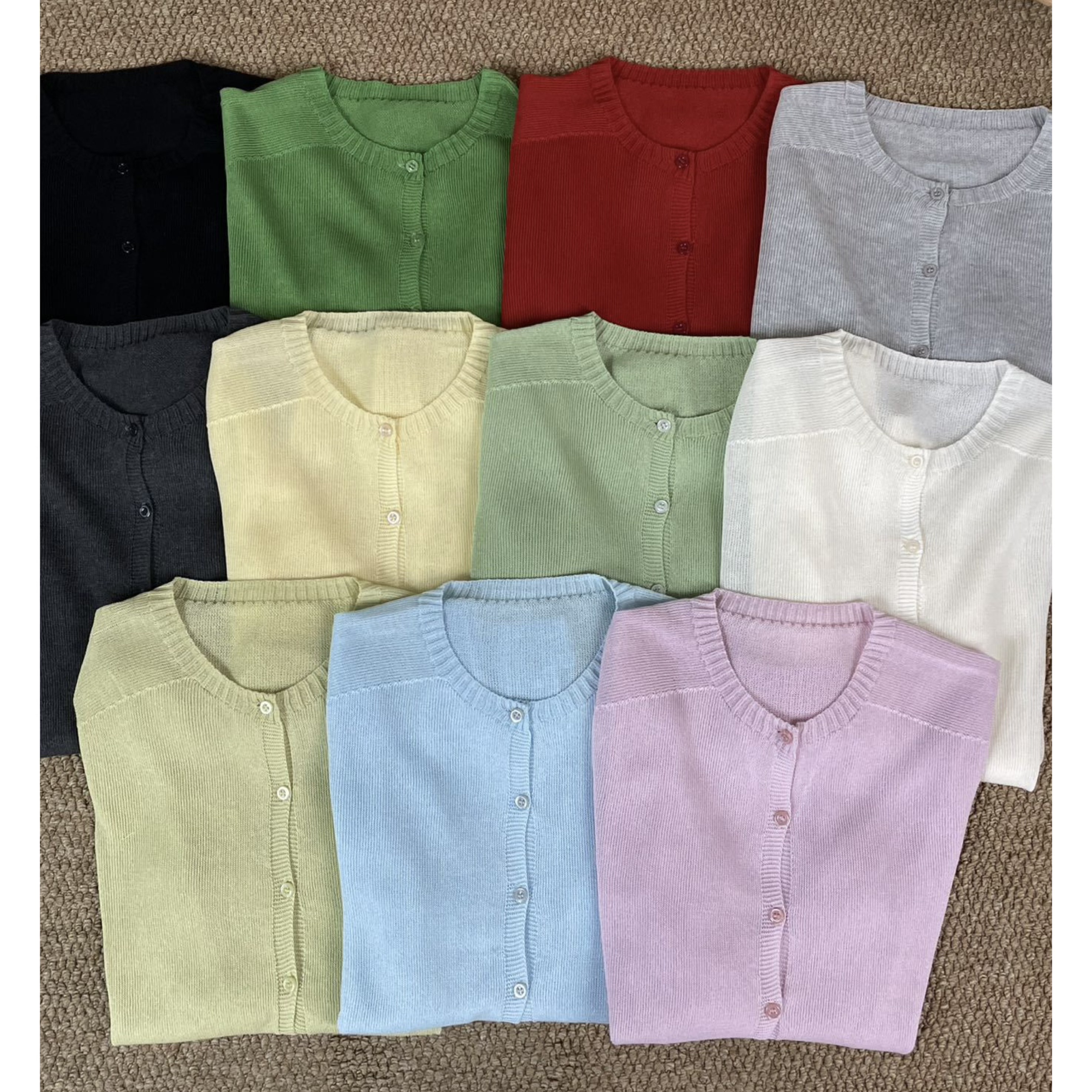 2026春夏圆领百搭宽松纯色长袖针织开衫披肩防晒罩衫薄外套空调衫