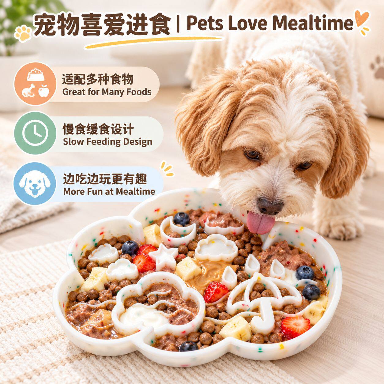 硅胶云朵宠物缓食盘宠物慢食碗盘
