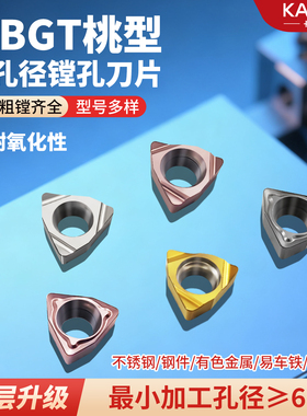数控刀片WBGT06小孔径镗孔桃型精车刀粒WBMT06不锈钢粗镗合金刀头