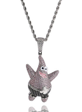 男女铜锆石项链派大星