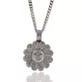 Silver Transparent Diamond+3Mm*24Inch Steel Cuban Chain