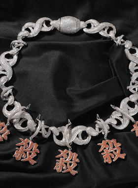 小众设计感五杀铜镶锆石项链