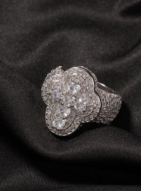 欧美嘻哈新款十字架造型铜镶锆石戒指hiphop小众高级感潮男女指环