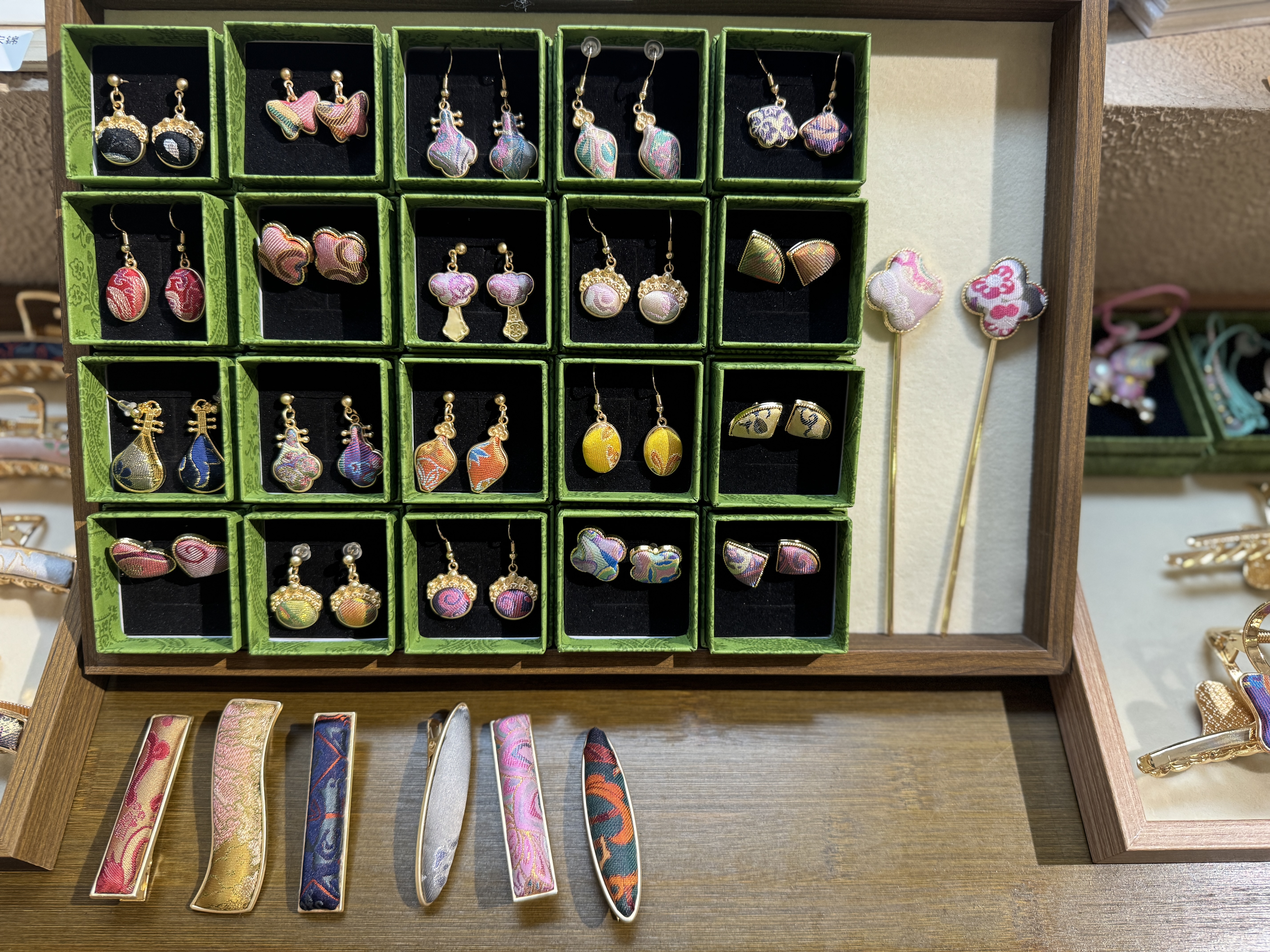 无己真丝名家宋锦东方审美胸针发夹吊坠耳环礼物送女朋友闺蜜妈妈