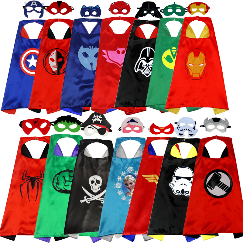 儿童披风斗篷万圣节儿童服装男女蜘蛛侠奥特曼英雄小孩演出服道具