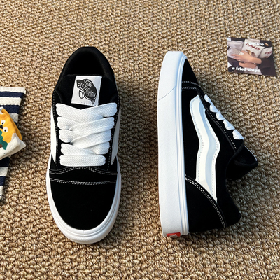 黑色鞋子女鞋冬季板鞋美式高街 ins新款百搭棉鞋增高面包鞋男情侣