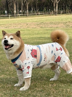 狗狗衣服夏季薄款透气夏天金毛柴犬哈士奇边牧四脚衣防掉毛防晒