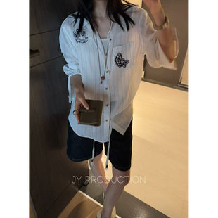 美式老钱风设计感休闲亚麻休闲松弛长袖衬衫女夏季减龄感衬衣上衣