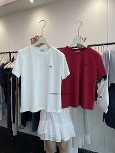 GRH2024色设计感小众常规短袖 简约甜美背心百搭上衣 正肩t恤女夏季