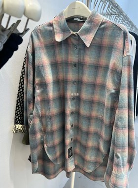 JY production秋季格子控宽松纯棉经典百搭情侣磨毛纯棉衬衫衬衣