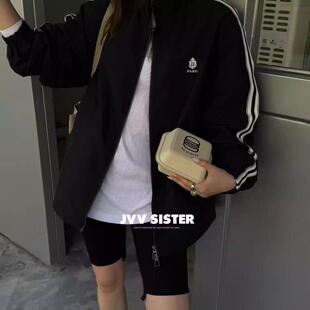 JVVSISTER早春新款美式复古高级感棒球服女宽松休闲外套夹克上衣