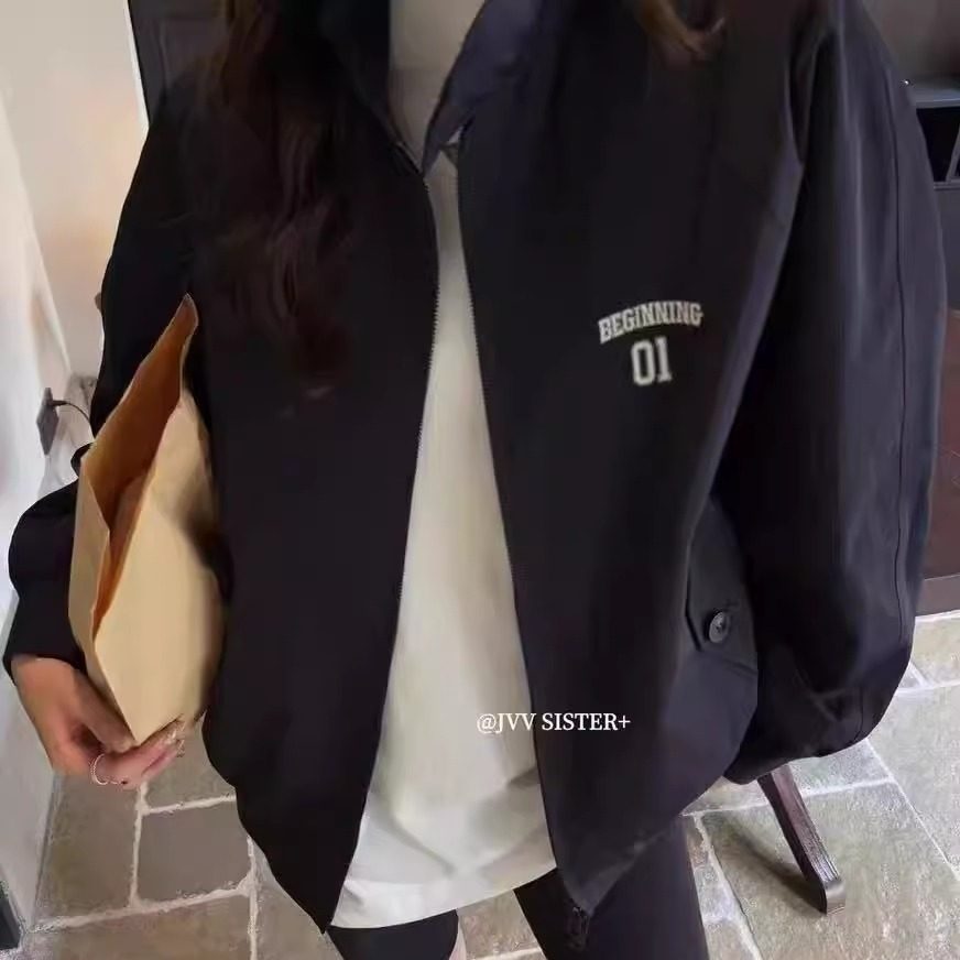 JVVSISTER早春美式高街设计感棒球服外套女新款休闲开衫夹克风衣,女装/女士精品,短外套,淘宝优惠券,粉丝福利购,淘宝优惠卷