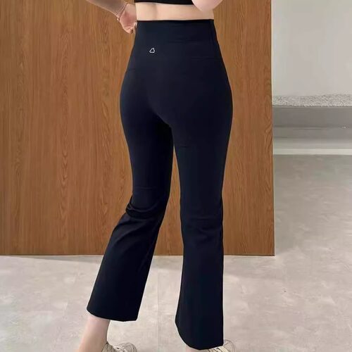 薄JVV SISTER高腰显瘦紧身弹力七分裤女夏季百搭烟管裤黑色瑜伽裤